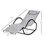 Outdoor and Garden-Rocking Chair, Zero Gravity Patio Chaise Sun Lounger, Glider Lounge Chair, UV Water Resistant with Pillow, for Lawn, Garden or Pool - Grey - Outdoor Style Company