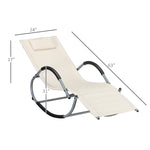 Outdoor and Garden-Rocking Chair, Zero Gravity Patio Chaise Sun Lounger, Outdoor Rocker, UV Water Resistant with Pillow, for Lawn, Garden - Beige - Outdoor Style Company