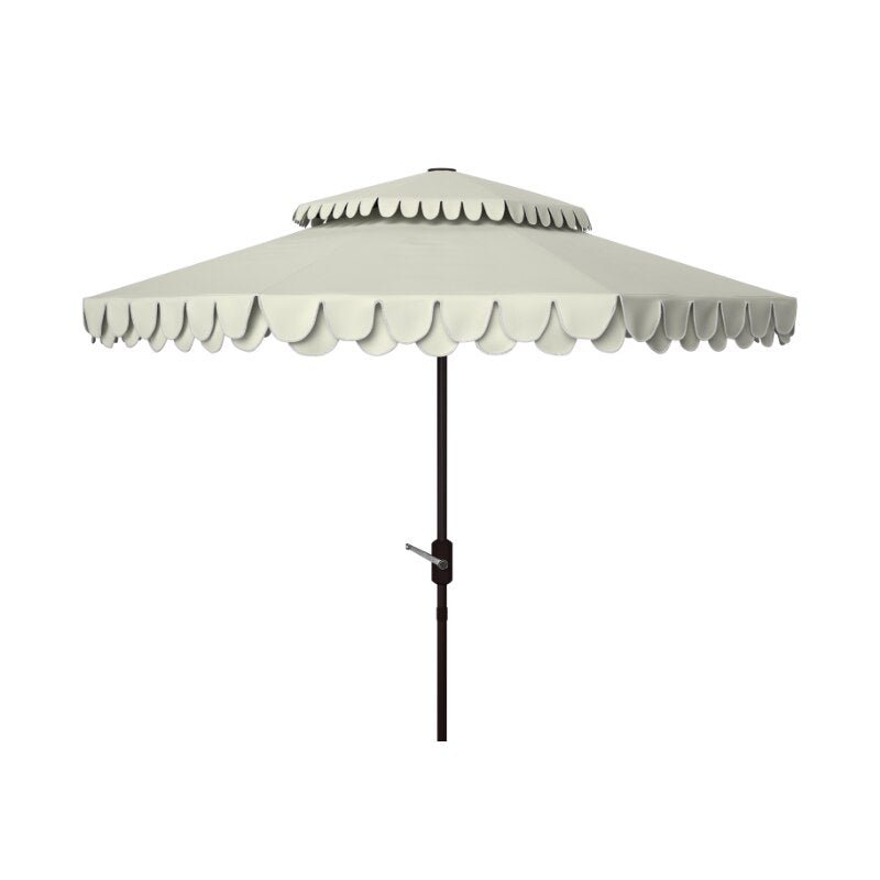 Umbrella-Safavieh Elegant 9' Market Crank Double Top Patio Umbrella - Outdoor Style Company