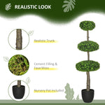 Outdoor and Garden-Set of 2 3.5ft(43.25") Artificial Ball Boxwood Topiary Trees in Pot, Indoor Outdoor Fake Plants for Home Office Living Room Decor - Outdoor Style Company