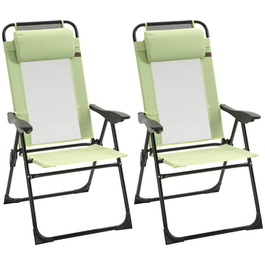 Outdoor and Garden-Set of 2 Portable Folding Recliner Outdoor Patio Chaise Lounge Chair with Adjustable Backrest, Green - Outdoor Style Company