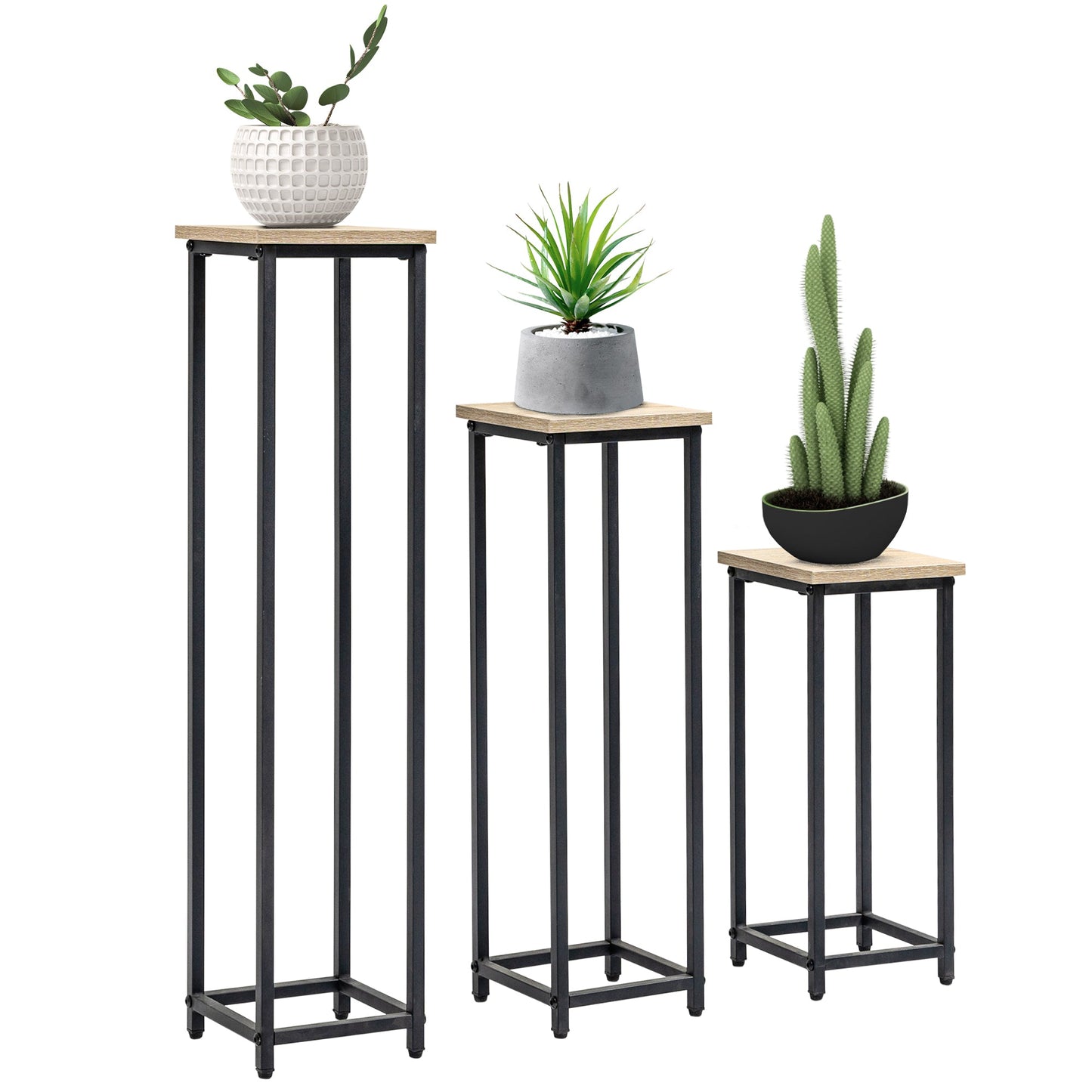 Outdoor and Garden-Set of 3 Outdoor Plant Stand, Display End Table, Plant Shelf Corner Planter Pot Rack for Indoor Outdoor Home Patio Garden Decor - Outdoor Style Company