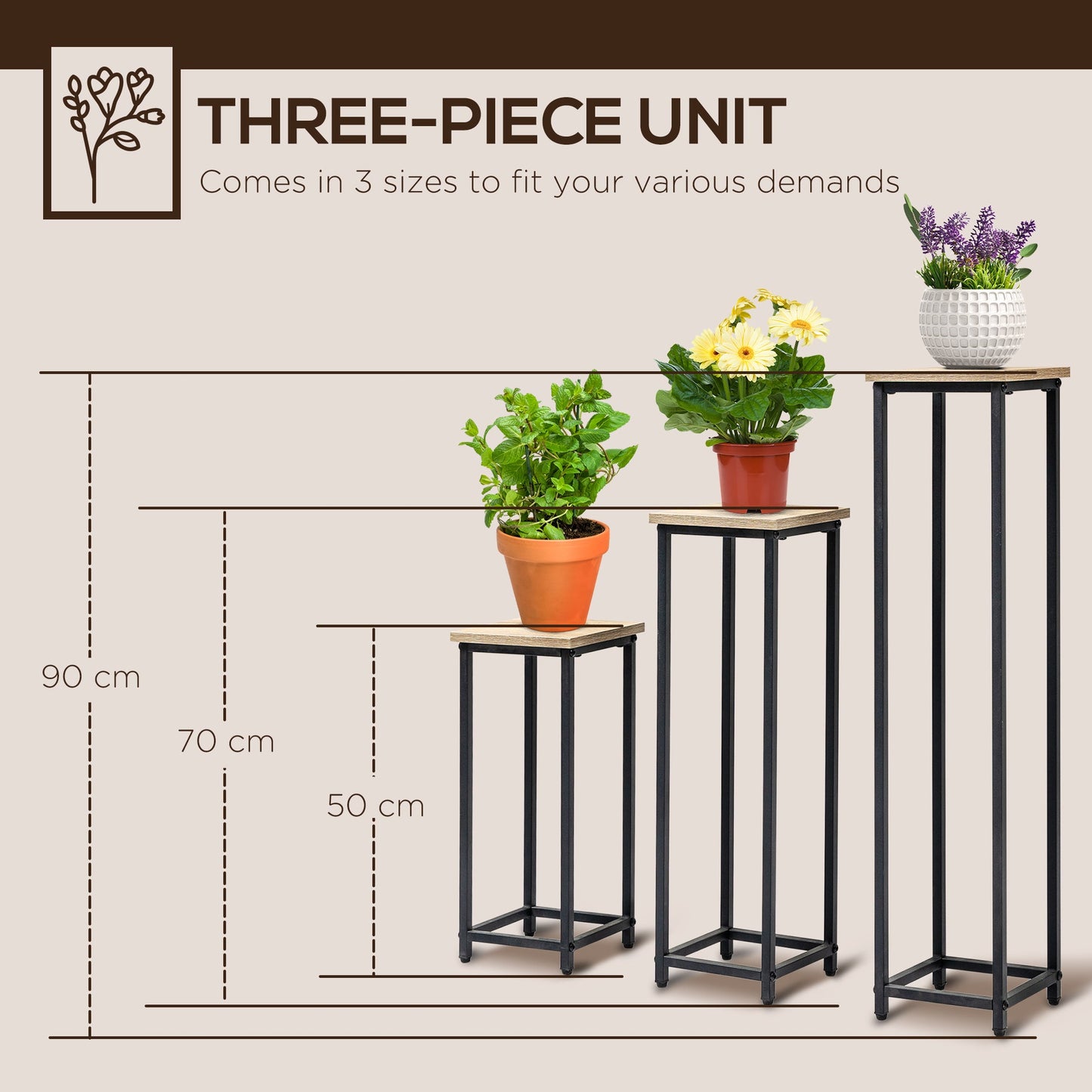 Outdoor and Garden-Set of 3 Outdoor Plant Stand, Display End Table, Plant Shelf Corner Planter Pot Rack for Indoor Outdoor Home Patio Garden Decor - Outdoor Style Company