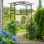 Outdoor and Garden-Southern/European Style Garden Arbor & Trellis with Beautiful Scrollwork & Arch Design Support Vines & Plants - Outdoor Style Company