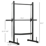 Miscellaneous-Squat Rack with Pull Up Bar and Barbell Bar Adjustable Bench Press Multi-Function Weight Lifting Half Rack - Outdoor Style Company