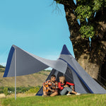 Outdoor and Garden-Teepee Tent, Easy Set-Up Camping Tent with Porch Area, Floor and Carry Bag, for 2-3 Person Outdoor Backpacking Camping Hiking, Blue - Outdoor Style Company