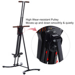 Sports and Fitness-the Original Patented Steel Folding Height Adjustable Vertical Stair Full Body Workout Climber Exercise Machine with Display Monitor Black - Outdoor Style Company