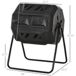 Outdoor and Garden-Tumbling Compost Bin Outdoor 360° Dual Chamber Rotating Composter 43 Gallon, Black - Outdoor Style Company