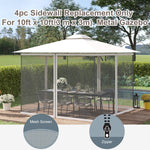 Outdoor and Garden-Universal Replacement, Garden Netting Mesh Sidewalls for 10' x 10' Gazebos and Canopy Tents with Zippers, (Sidewall Only) White - Outdoor Style Company