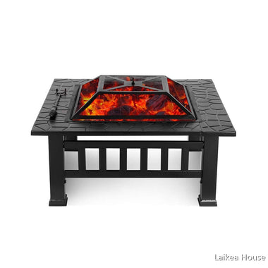 Outdoor Fireplaces-Upland Fire Pit With Cover Keeping Warmer In Winter Can Use Indoor Or Outdoor - Outdoor Style Company