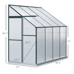 Outdoor and Garden-Walk-In Garden Greenhouse Aluminum Polycarbonate with Roof Vent for Plants Herbs Vegetables 8' x 4' x 7' Green - Outdoor Style Company