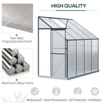Outdoor and Garden-Walk-In Garden Greenhouse Aluminum Polycarbonate with Roof Vent for Plants Herbs Vegetables 8' x 4' x 7' Green - Outdoor Style Company