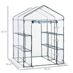 Outdoor and Garden-Walk-in Greenhouse 5' x 5' x 6' Hot House with 3-Tier Shelving, Roll-Up Door for Outdoor & Garden - Outdoor Style Company