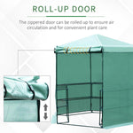 Outdoor and Garden-Walk-in Greenhouse Outdoor 3 Tier 10 Shelf Warm House Garden Hexagonal Hot House with Roll-Up Zipper Door & Steel Frame, Green - Outdoor Style Company