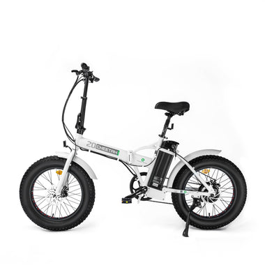 -White Fat Tire Portable and Folding Electric Bike - Outdoor Style Company