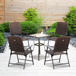 Outdoor and Garden-Wicker Patio Dining Chair Set of 4 with Folding Design, Outdoor Rattan Sling Chair Set for Garden Backyard Wedding Party, Mixed Brown - Outdoor Style Company