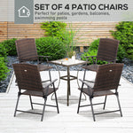 Outdoor and Garden-Wicker Patio Dining Chair Set of 4 with Folding Design, Outdoor Rattan Sling Chair Set for Garden Backyard Wedding Party, Mixed Brown - Outdoor Style Company