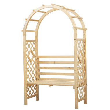 Outdoor and Garden-Wood Garden Arch with Bench Pergola Trellis for Vines/Climbing Plants, Perfect for the Backyard & Outdoor Space - Outdoor Style Company
