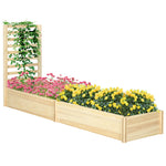 Outdoor and Garden-Wood Planter Box with Trellis for Climbing Plants, Raised Garden Bed for Outdoor Flowers Herbs, 91"x24"x43", Natural - Outdoor Style Company