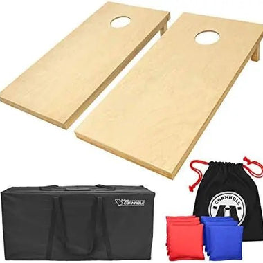 -Wood Premium Cornhole Set - Choose Between 4 Feet x 2 Feet or 3 Feet x 2 Feet Game Boards, Includes Set of 8 Corn Hole Toss Bags - Outdoor Style Company