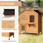 Outdoor and Garden-Wooden 2-Story Outdoor Cat House, Feral Cat Shelter Kitten Condo with Escape Door, Openable Asphalt Roof and 4 Platforms, Natural - Outdoor Style Company