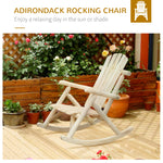 Outdoor and Garden-Wooden Adirondack Rocking Chair, Outdoor Rustic Log Rocker with Slatted Design for Patio, Natural - Outdoor Style Company