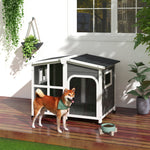 Outdoor and Garden-Wooden Dog House for Large Dogs Outdoor & Indoor with Removable Bottom, Weather Resistance, Openable Roof, Gray - Outdoor Style Company