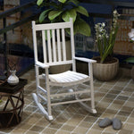 Outdoor and Garden-Wooden Outdoor Rocking Chair, High Back All Weather Porch Rocking Chair, Slatted for Indoor, Backyard & Patio, White - Outdoor Style Company