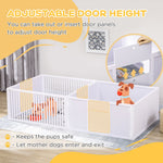 Pet Supplies-Wooden Whelping Box for All Sized Dogs, Dog Whelping Pen with Adjustable Height Entrance Door, Large Puppy Playpen, 81" x 39" x 20", White - Outdoor Style Company
