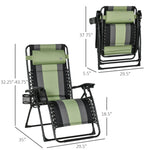 Outdoor and Garden-Zero Gravity Lounger Chair, Folding Reclining Patio Chair, with Cup Holder and Headrest, for Events and Camping, Green - Outdoor Style Company