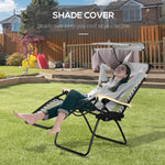 Outdoor and Garden-Zero Gravity Lounger Chair, Folding Reclining Patio Chair, with Cup Holder, Shade Cover, and Headrest for Poolside, Events, and Camping - Outdoor Style Company