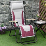 Outdoor and Garden-Zero Gravity Lounger Chair, Folding Reclining Patio Chair, with Cup Holder, Shade Cover, and Headrest for Poolside, Events and Camping, Wine - Outdoor Style Company