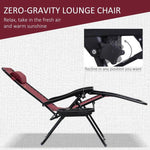 Outdoor and Garden-Zero Gravity Lounger Chair Set of 3, Folding Reclining Patio Chair with Side Table, Cup Holder and Headrest for Poolside, Camping, Wine Red - Outdoor Style Company